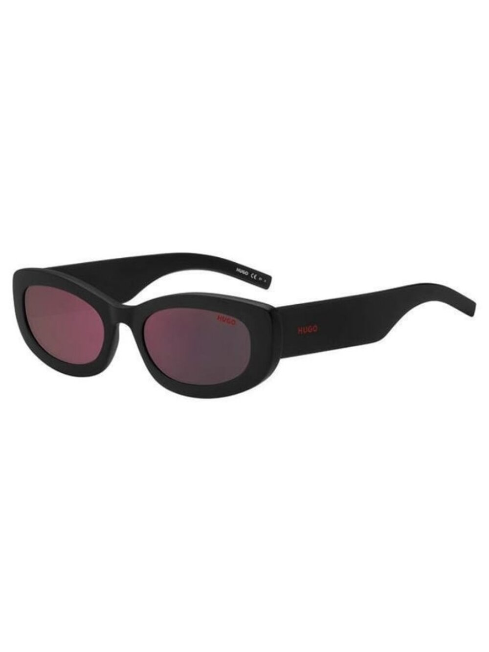 New Authentic Hugo Boss Womens Black Round Acetate Sunglasses